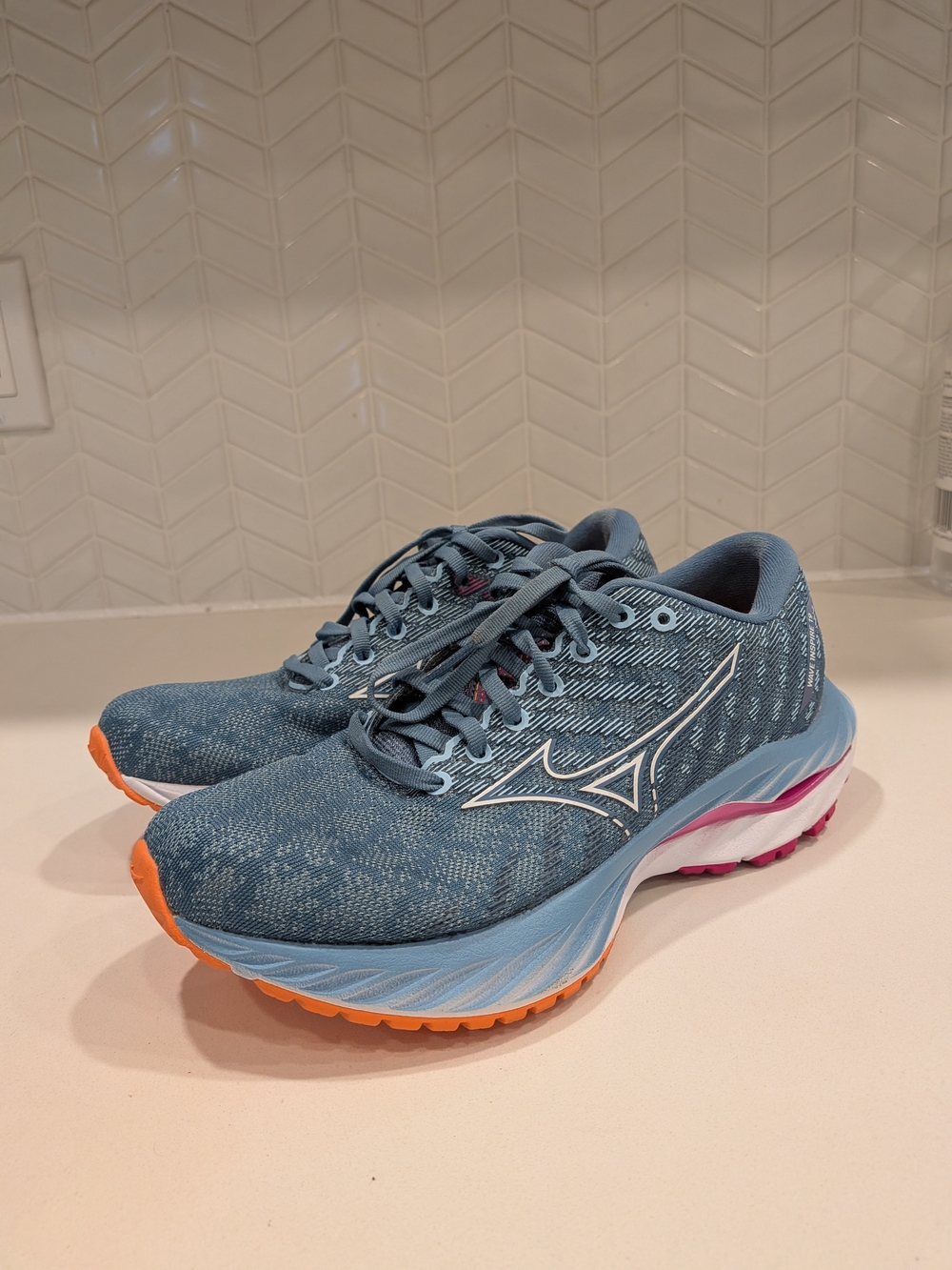 Mizuno Wave Inspire 19 Women's Running Shoes - Blue/Orange